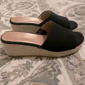Black espadrille wedges